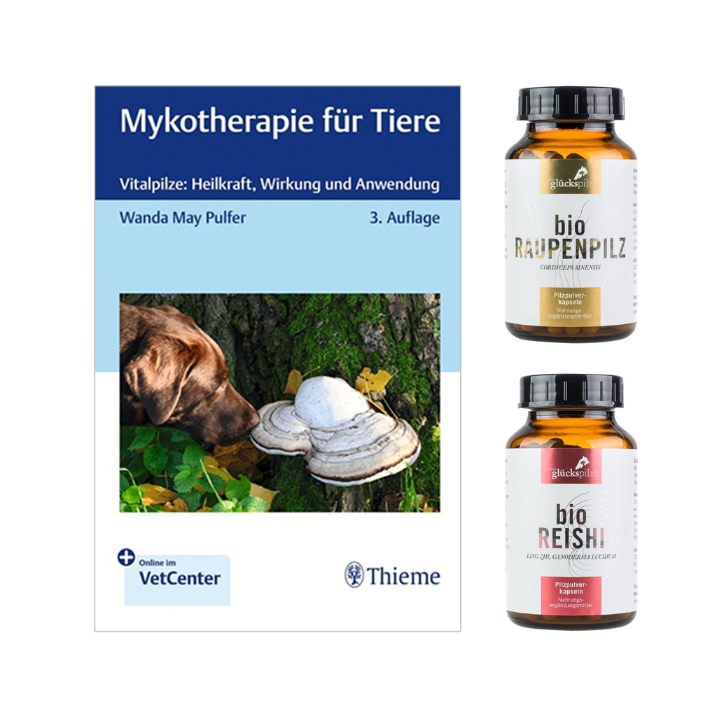 Set Vital Mushrooms and book "Mykotherapie für Tiere"